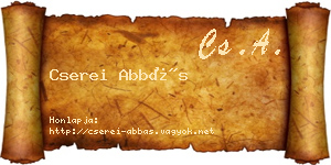 Cserei Abbás névjegykártya